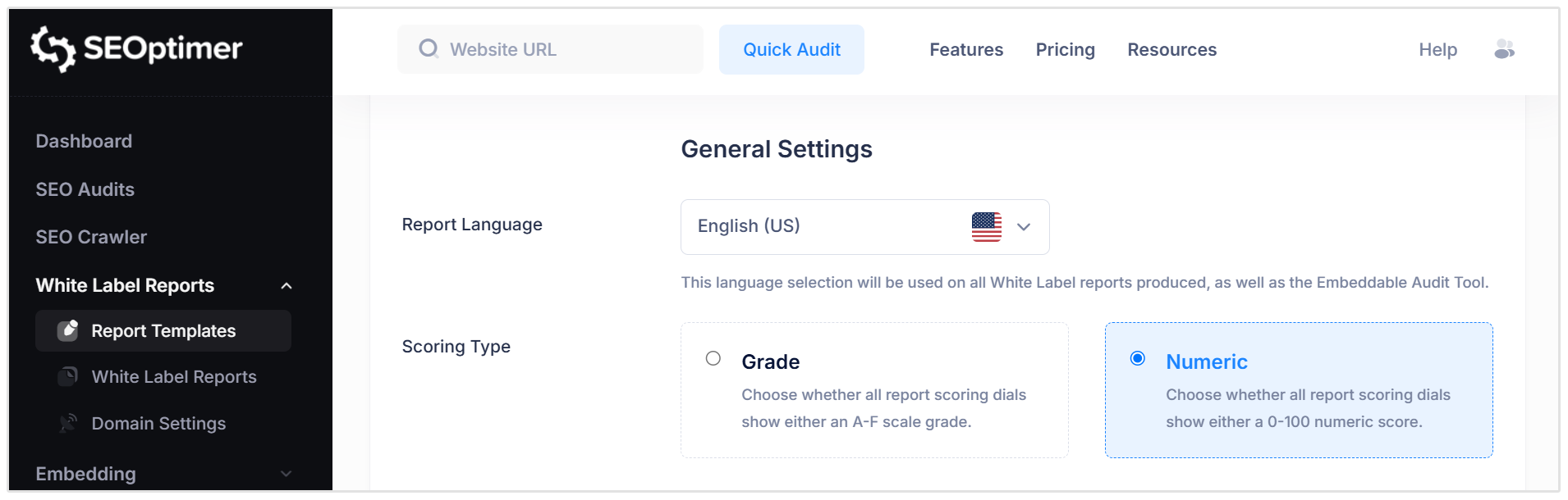Set scoring type